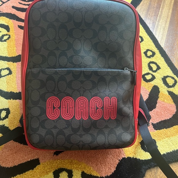 Red and Brown Coach Backpack - Picture 4 of 4